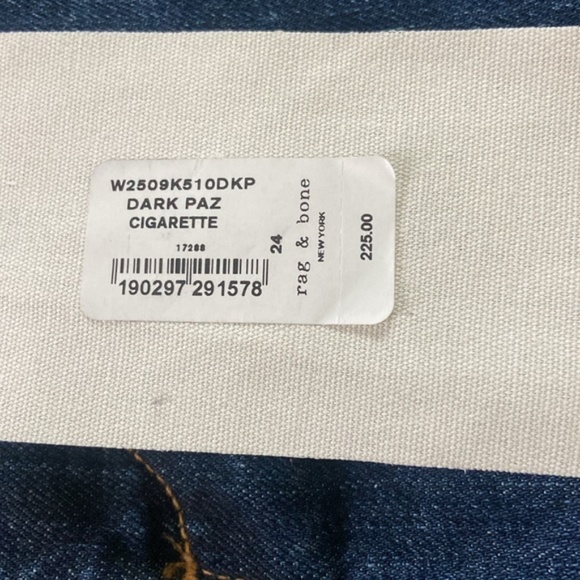 Rag & Bone Cigarette Jeans in Dark Paz - Picture 5 of 8
